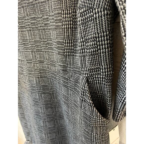 Tribal Femme Petite Black & White Plaid Cowl Neck Sweater Dress P/S NWT Made in - Picture 8 of 8